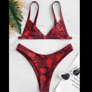 ZAFUL Snakeskin Print Bikini Set